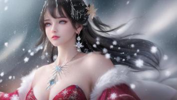 雪夜仙侠少女写真图