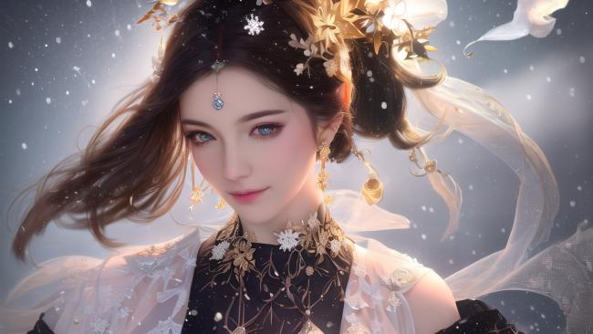 雪中仙子古风写真