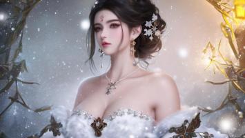 雪夜仙子写真：华服雪景唯美大片