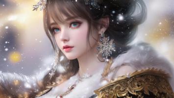 雪夜华服少女写真｜写实主义奇幻风