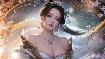 冰雪仙子羽翼华服插画