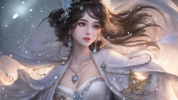 雪中仙子飘逸写真，仙侠玄幻风唯美角色