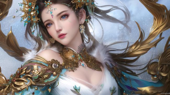 仙侠女神华丽古装插画