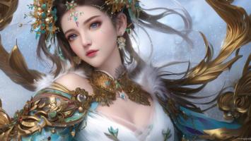 仙侠女神华丽古装插画