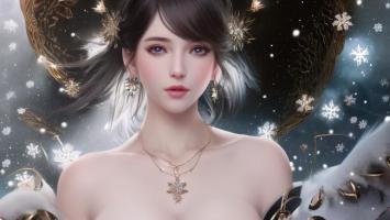 冰雪女神写实肖像，8K细节惊艳全场