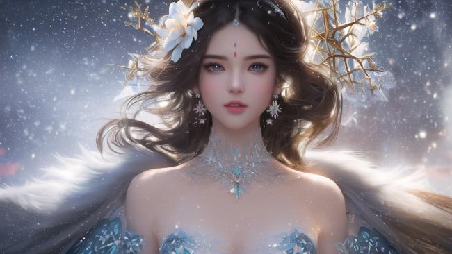 冰雪仙子降临星夜，仙侠玄幻风唯美写真