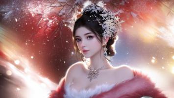 雪夜仙子：仙侠玄幻风绝美古装少女插画