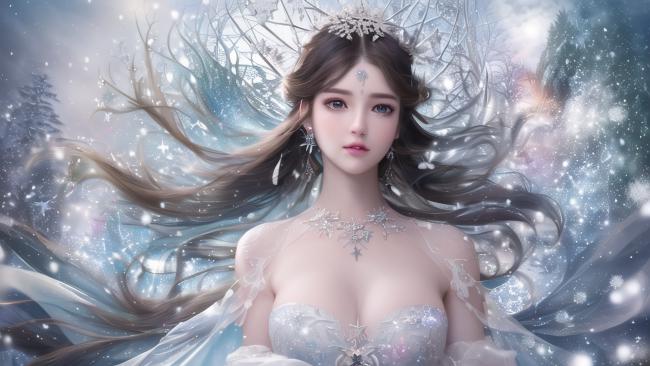 冰雪仙子写真：梦幻冰晶美人图