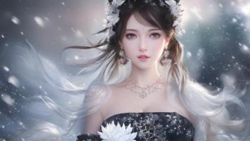 雪中仙子写真：银发冰冠幻境 ️