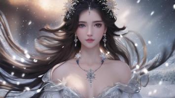 雪中仙子冰晶冠冕图