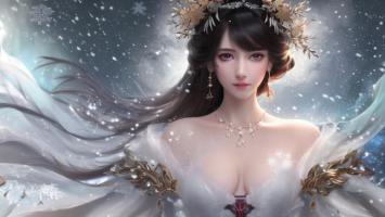 雪中仙子写真：冰晶飘舞的东方幻境