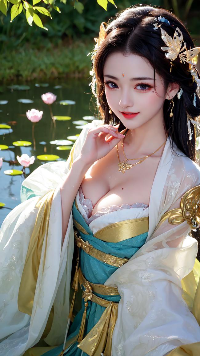 古风汉服美女荷塘写真