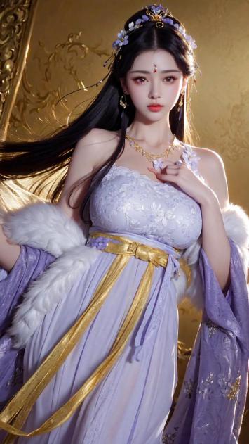 紫霞仙子古风写真，华服飘逸光影梦幻