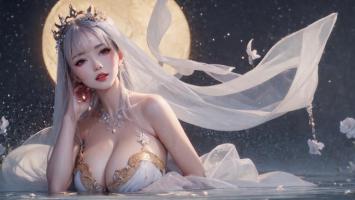 月夜仙子汉服写真，飘纱如梦，星光点点