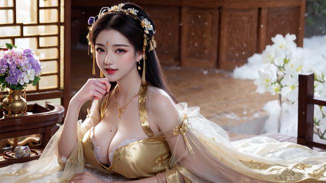 金纱汉服少女庭院写真｜古典美韵十足