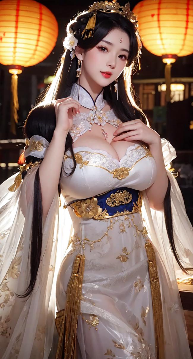 古风汉服美女夜景写真