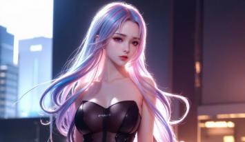 赛博朋克少女霓虹夜景写真