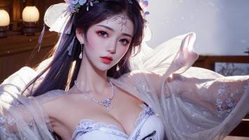 古风汉服仕女写真，柔光纱裙映月华