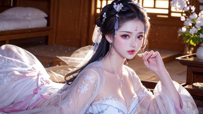 晨光中的汉服仕女写真图