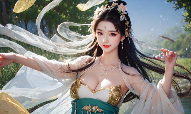 古风汉服美人飘纱写真图