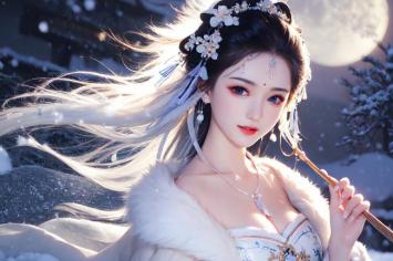 雪夜仙子持笛图