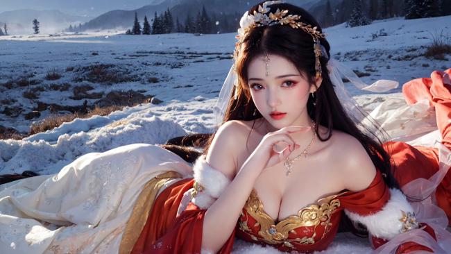 雪原汉服美人写真 | 冬日仙境画卷