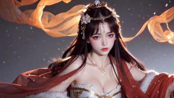 雪夜仙子汉服写真，飘带飞舞如梦似幻