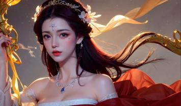 仙侠女神持法器，古风华服飘逸如梦