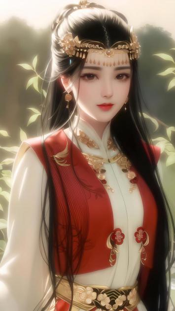 古风仕女汉服写真，柔光映叶意境美