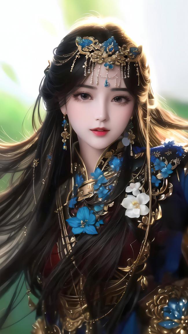 古风仙侠美女写实插画