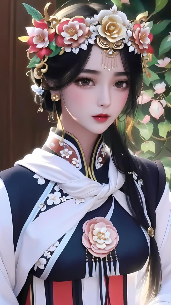 古风仕女水墨动漫插画