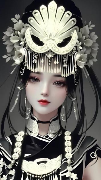 古风仕女华丽头饰写真图