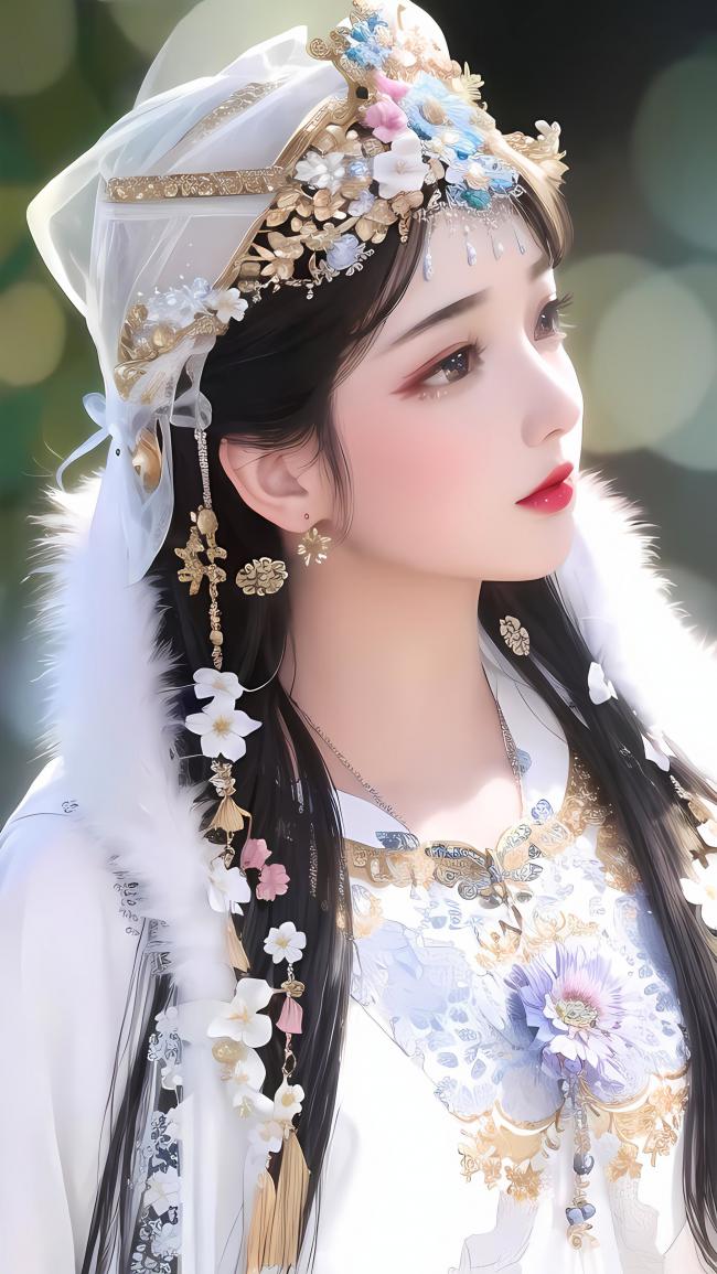 古风仕女华服写真，柔光映面如画