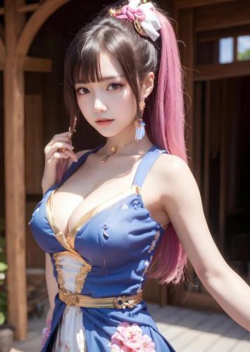 汉服少女写真：古风庭院阳光下的优雅美人
