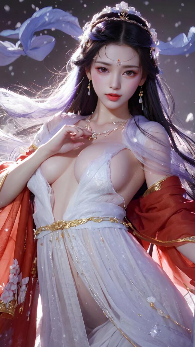 仙侠女神飘雪华裳图