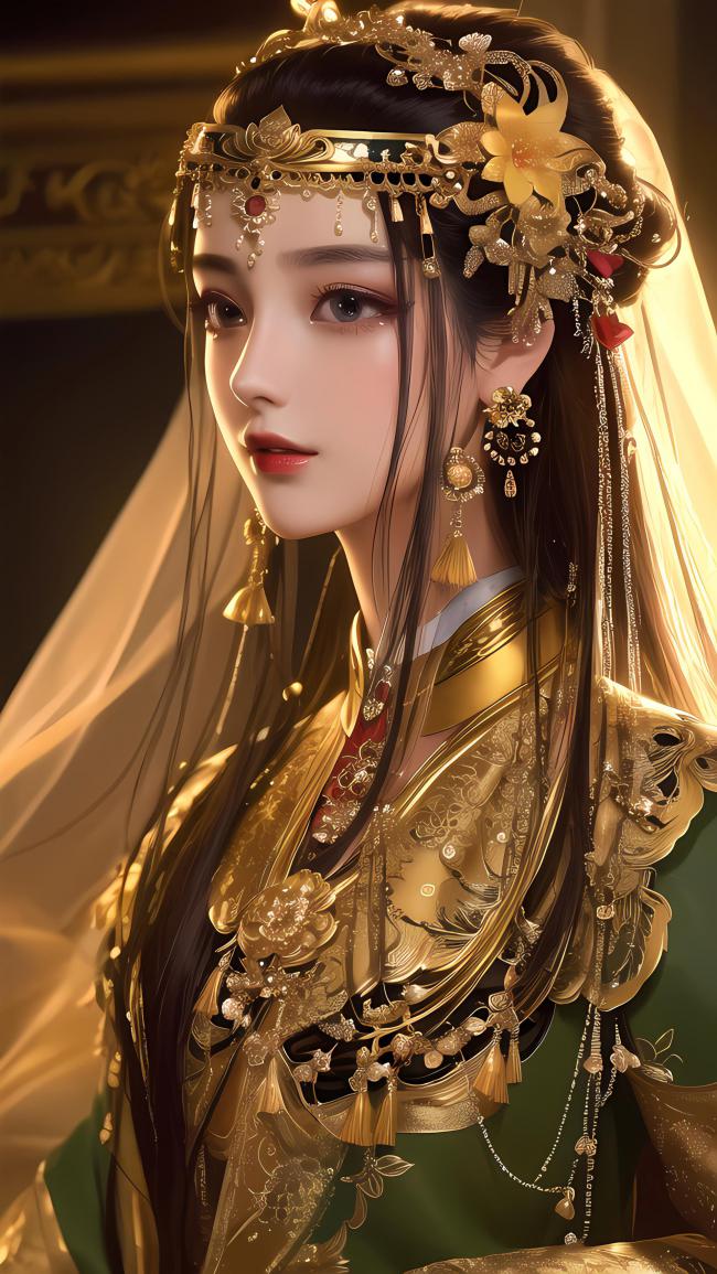 金饰华裳古风仕女图