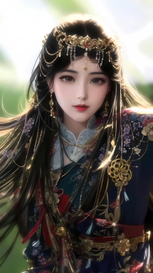 古风汉服美人写真，金饰华裳映柔光